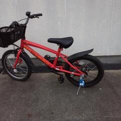 １６インチ　子供車　　新車　店内展示していました。　車色　レッドの画像