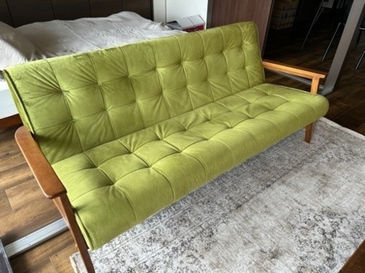 カフェ風　レトロソファ　3人掛け