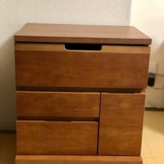 木製ドレッサー 化粧台 コスメ収納 幅45cm キャスター付き