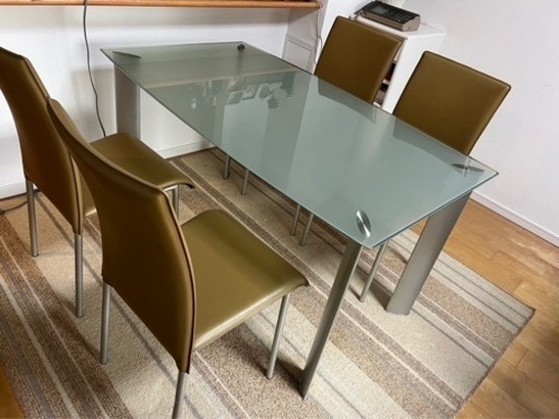 大塚家具　ダイニングテーブルセット　ガラスダイニングテーブル