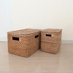 【取引中】美品 ニトリ ラタンバスケット
