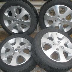 ダンロップWM01スタッドレスタイヤ165/55R14 8分山？☆スズキ純正アルミ 4本セット中古品！