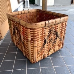 竹籠　お茶摘み　保管　職人　レトロ　茶カゴの画像