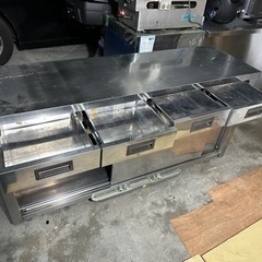 ステンレス製 収納付き.作業台.厨房機器・業務用☆中古品の画像