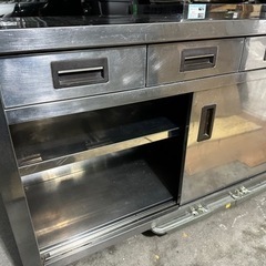 ステンレス製 収納付き.作業台.厨房機器・業務用☆中古品の画像