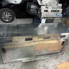 ステンレス製 収納付き.作業台.厨房機器・業務用☆中古品