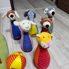 動物のボーリングセット　ぬいぐるみ素材