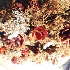 クリスマスリース 薔薇 壁飾り 玄関 置物 直径約30cm ブラウン アンティークの画像