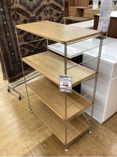 KK-75【新入荷　リサイクル品】無印良品　オーク材　ステンレス　ユニットシェルフ　ワイド中
