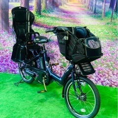 ➁ 4525子供乗せ電動自転車ヤマハ3人乗り新品20インチ良好バッテリー