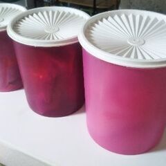 円形タッパーウェア4個セット☆ピンク&薄ピンク2色☆