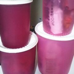 円形タッパーウェア4個セット☆ピンク&薄ピンク2色☆の画像