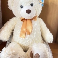 テディベア　ラージとスモール ホワイトベア ラージサイズ テディベア - 家具