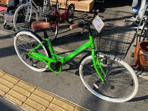 リサイクルショップどりーむ荒田店No.453　自転車　6段ギア付き！ライト付き！折り畳み式！早い者勝ち！