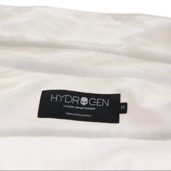 HYDROGEN ハイドロゲン 長袖シャツ M 男性 メンズ 迷彩柄 ホワイト スナップボタン コットン97％ エラスタン3％ 中古の画像
