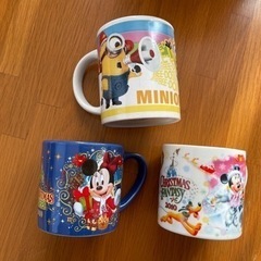 ディズニースーベニアカップとミニオンマグカップ3点セット