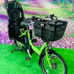 ❷ 4520子供乗せ電動自転車ヤマハ3人乗り新品20インチ良好バ...