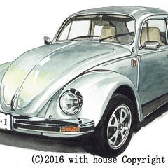 GC-077 ワーゲンビートル 限定版画 直筆サイン有 額装済 作家 平右ヱ門の画像