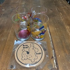 ディズニーグラス　4個とロディコースター