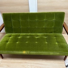 カリモク ヴィンテージ 2シータ ソファー グリーン カリモク60 Kチェア 2シーターソファ モケットグリーン 中古 緑 レトロ