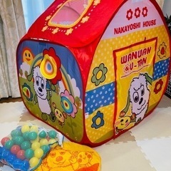 【美品】ボールハウス《ワンワンとうーたん なかよしボールハウス》 いないいないばあ おもちゃ  ワンワン う〜たん ボールプールの画像