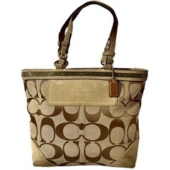 COACH コーチ シグネチャー スエードキャンバス トートバッグ