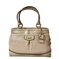 美品 COACH コーチ パンチング シグネチャー レザートートバッグ