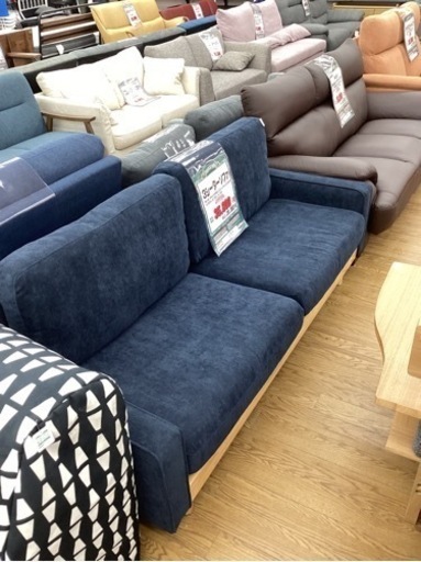 KK-82【新入荷　アウトレット】3シーターソファ　ネイビー