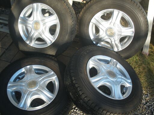 スタッドレス145R12 6PRグッドイヤーICENAVI CARGO 7分山？☆アルミホイール4穴マルチ