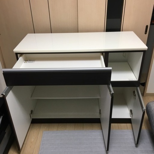 キッチンカウンター(レジューム 120-2TL-R DBR)