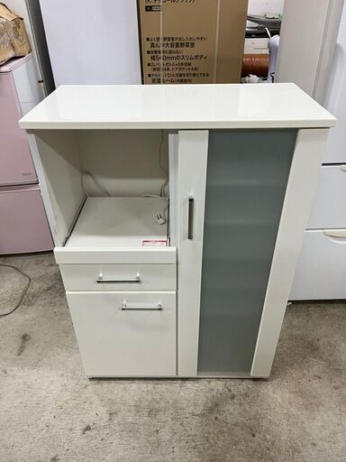 【A-351】キッチンボード 中古 激安 ホワイトカラー 食器棚 調味料置き アウトレット