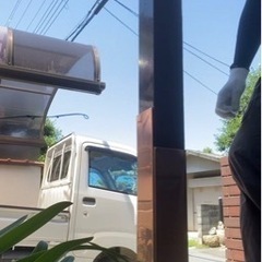 銅板柱巻き工事、玄関扉裾板金加工・大阪府枚方市 - 枚方市