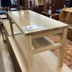 KK-89【新入荷　リサイクル品】無印良品　無垢材ベンチ　板座　...