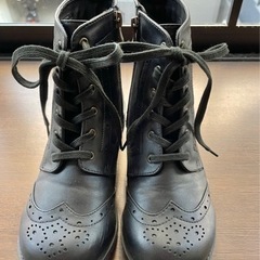 【美品】黒　編み上げショートブーツ　Sサイズの画像