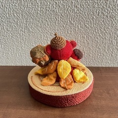 ちりめん細工 インテリア置き物 テディベア くまのぬいぐるみ ちりめんベアの画像