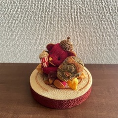 ちりめん細工 インテリア置き物 テディベア くまのぬいぐるみ ちりめんベアの画像