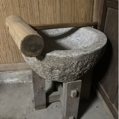 御影石　餅つきセット　石　もちつき　杵　臼