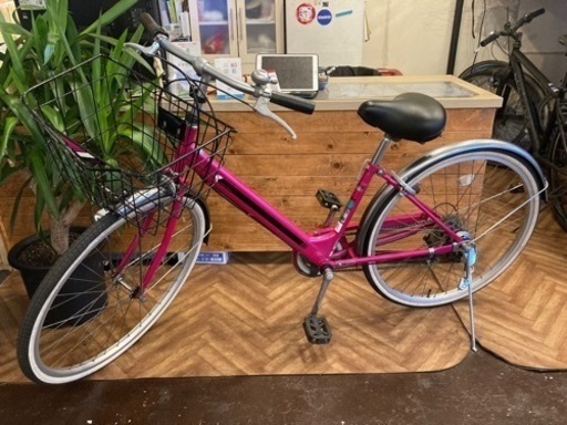 【6段変速】LEDダイナモ　26インチ自転車　ピンク