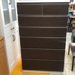 【リサイクルサービス八光　田上店　配達・設置OK】株式会社マルミツ　ダークブラウン　6段チェスト　FALSTTO-80HC