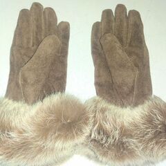 ラビットファー手袋の画像