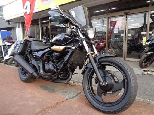 NO.4553　エリミネーター２５０Ｖ　ドライブレコーダー　サイドバック　バックレスト　シールド　他カスタム　ブラック　☆彡