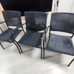 決まりましま　IKEA LACKO ガーデンチェア3脚 