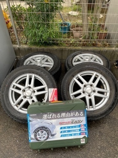 スタッドレスタイヤと非金属チェーンセット