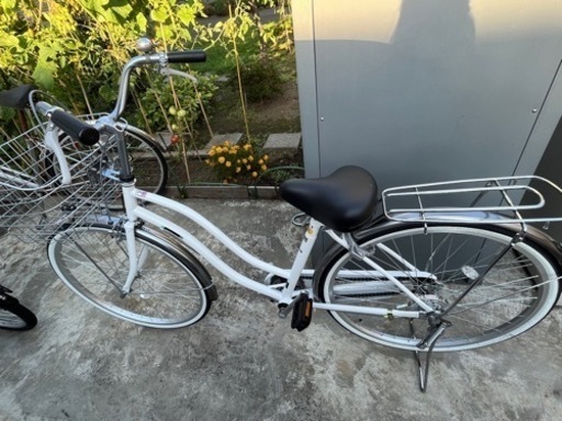 自転車　白色　26インチ