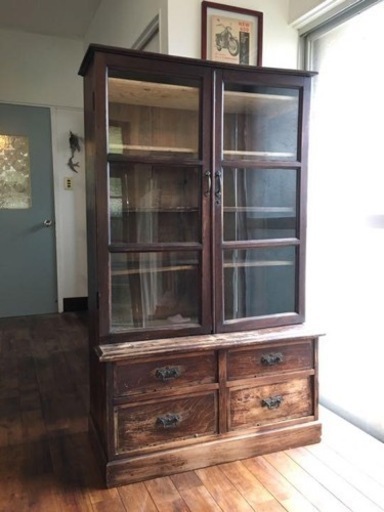 大正 レトロ 本棚 食器棚 ジャパニーズアンティーク