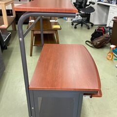 【リサイクルショップ　ピカソ　小松原】座デスク ロータイプパソコンデスク ダークオーク木目柄 EZ1-DESK009★2608★の画像