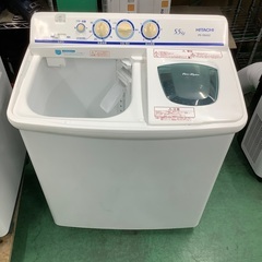 安心の6ヶ月保証付き！！ HITACHI 2槽式洗濯機 PS-55AS2 5.5kg 2018年製 50Hz/60Hz キズ・ハガレ有 排水ホース切断