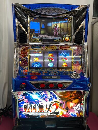 パチスロ 戦国無双 2E 実機 メダル不要機 スロット 鍵付き YAMASA 山佐