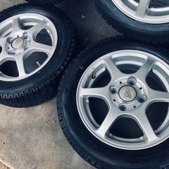 冬タイヤ 155/65R13 軽自動車用アルミ付きスタッドレス バリ山4本組の画像
