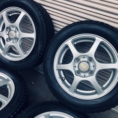 冬タイヤ 155/65R13 軽自動車用アルミ付きスタッドレス バリ山4本組の画像